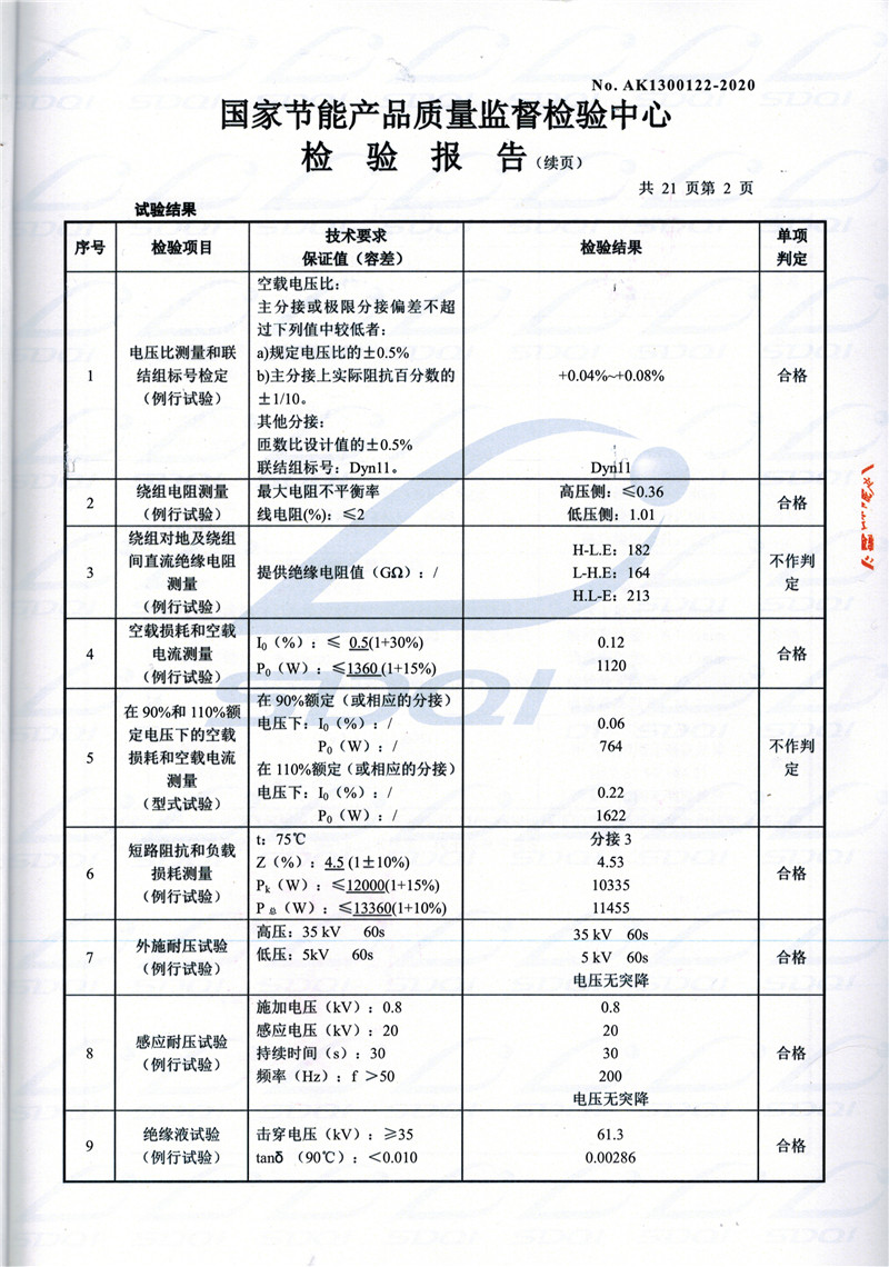 高低压试验报告-S11-1250渝中渝中渝中油浸式变压器-2.jpg
